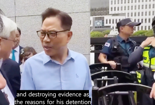 체포 후 경찰서로 들어서고 있는 손현보 목사 CBN뉴스 영상 캡쳐 