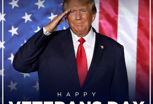 미국 47대 대통령 당선자 도널드 트럼프가 자신의 \\\"X\\\"계정에 베터런스데이 기념으로 게재한 사진