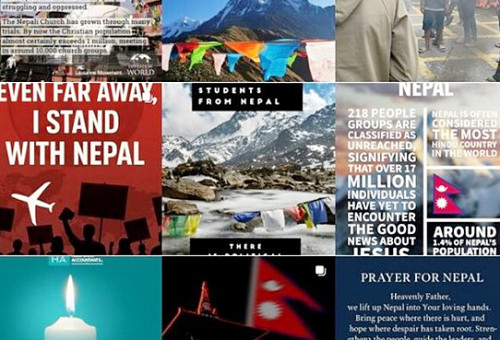 SNS에 올라온 네팔을 위한 기도 요청.                                      (인스타그램 캡처)